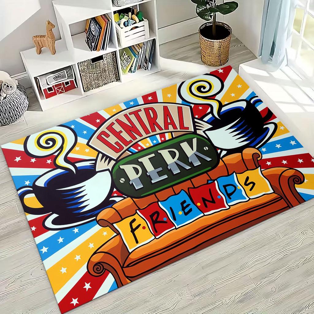Классический коврик с логотипом Friends Central Perk для спальни, гостиной, дивана, домашний придверный коврик, декор, большой детский игровой нескользящий коврик для пола