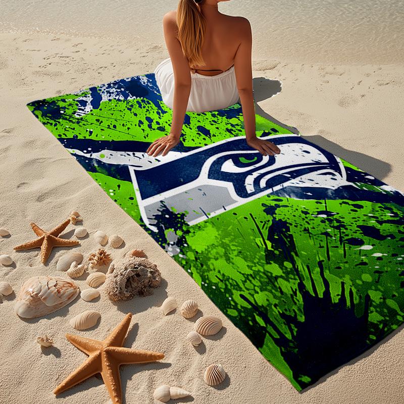 Seahawks Team Spirit Microfiber Beach Towel, Lightweight And Quick-Dry, for Summer Travel, Beach Essential, Swimming Pool