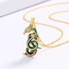 Модный стиль, креативный змеевидный циркониевый кулон, двойная змеиная обмотка, женское ожерелье, модный дизайн, ювелирные изделия, подарок на вечеринку