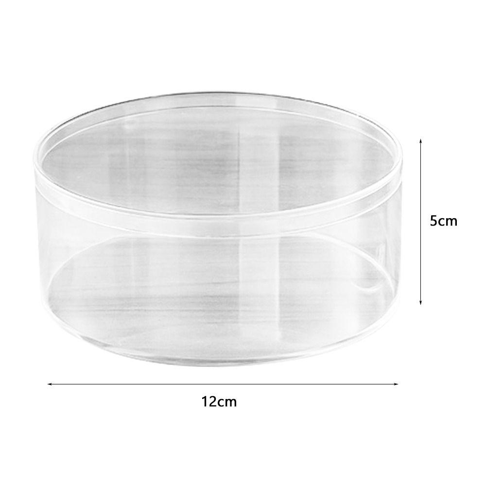 Round Storage Box Transparent Jewelry Box Practical Collection Containers Jewelry Nail Art Biscuit