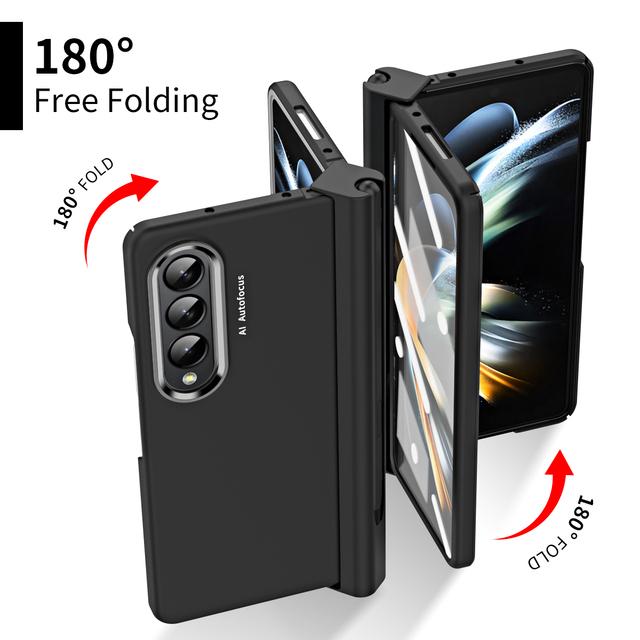 Для Samsung Z Fold4 чехол из закаленного стекла с полным покрытием для Samsung Galaxy Z Fold 4 5g Fold4 Zfold4 S Pen Holder Phone Bag Cases
