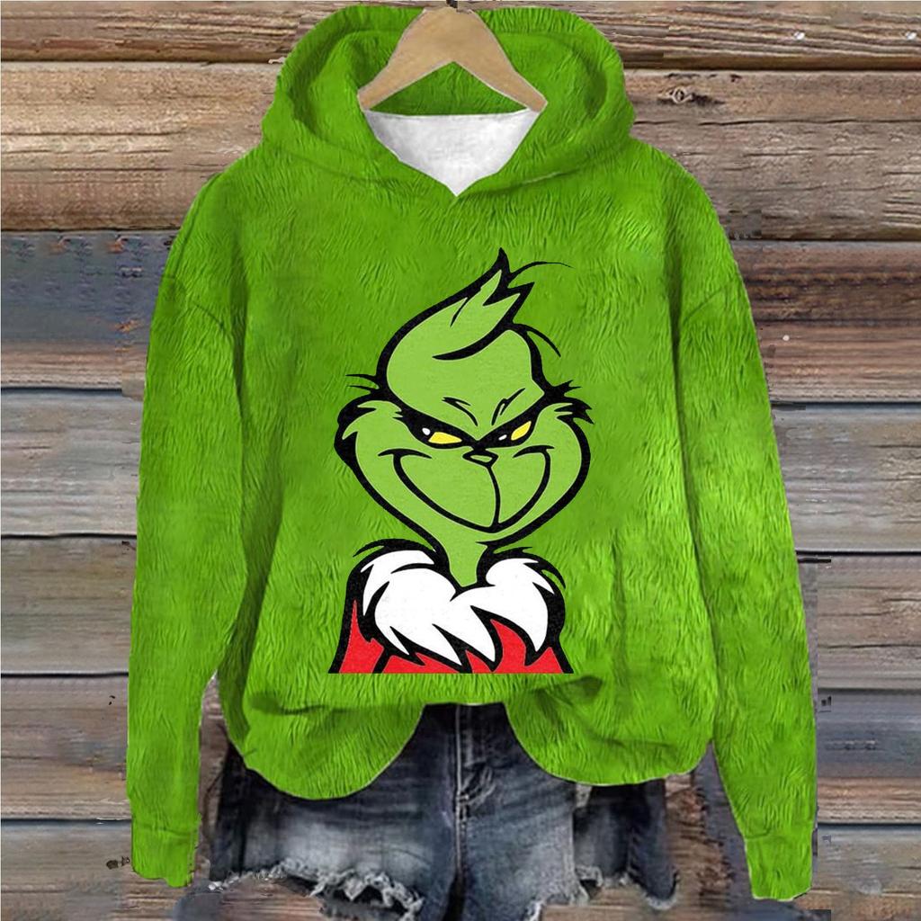 Женская толстовка, спортивная, рождественская, фланелевый пуловер, толстовка с длинным рукавом, повседневная толстовка