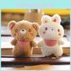 Adorable Plush Teddy Bear Keychain With Soft Pp Cotton Stuffing And Cute Bunny Charm