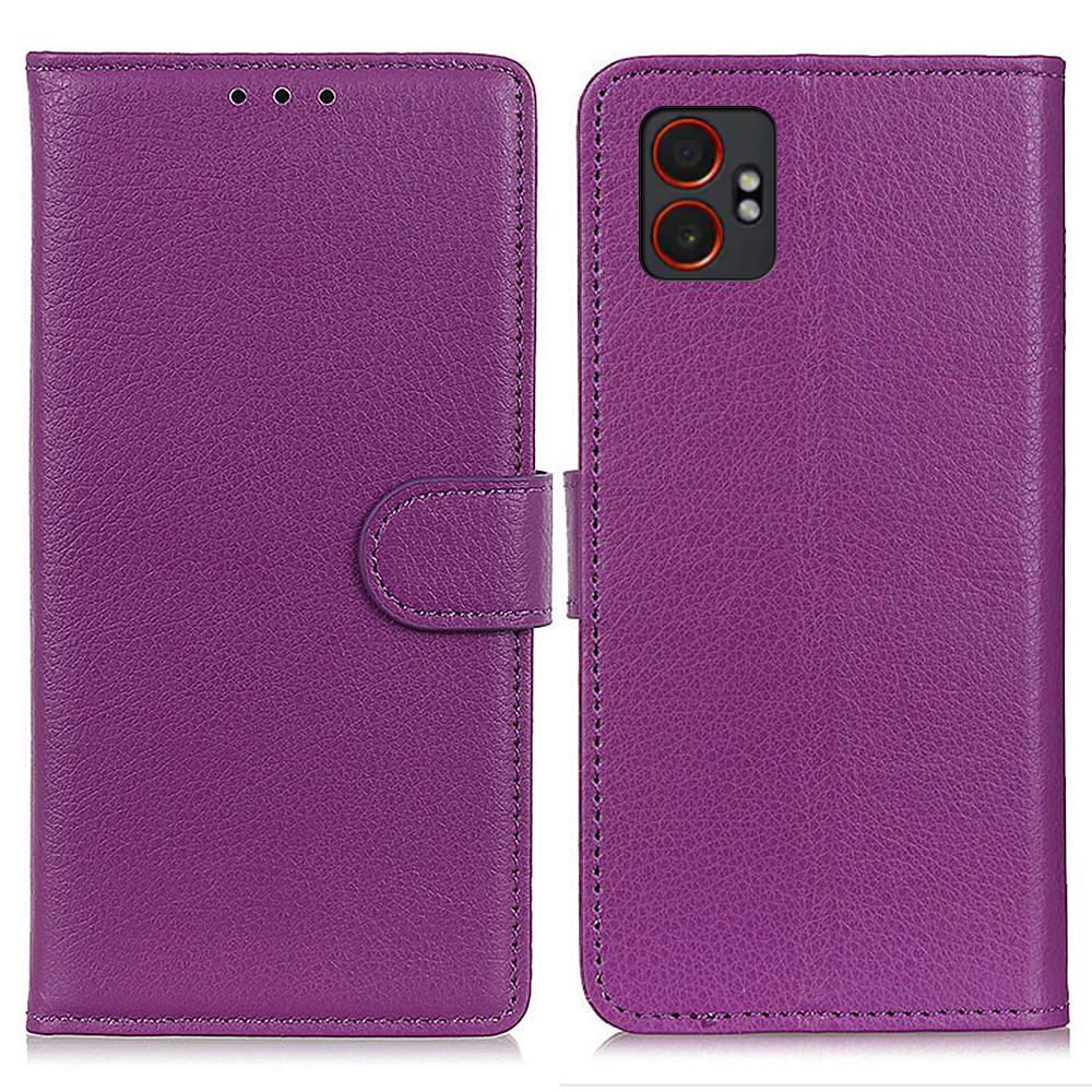For Samsung Galaxy XCover7 Pro Wallet Case PU Leather Phone Cover Litchi Texture