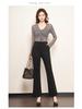 2026 Spring Bestseller Women's Slimming Black Split Flared Pants