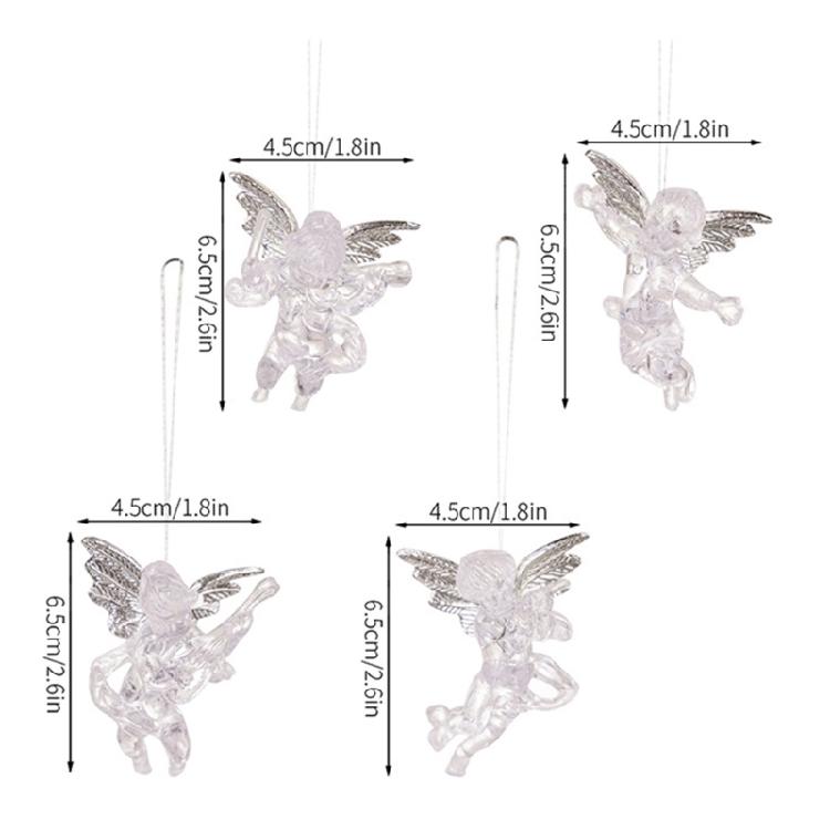 4 шт. Рождественские ангельские украшения Акриловые ангельские подвесные украшения для праздничного сезона Рождественское украшение