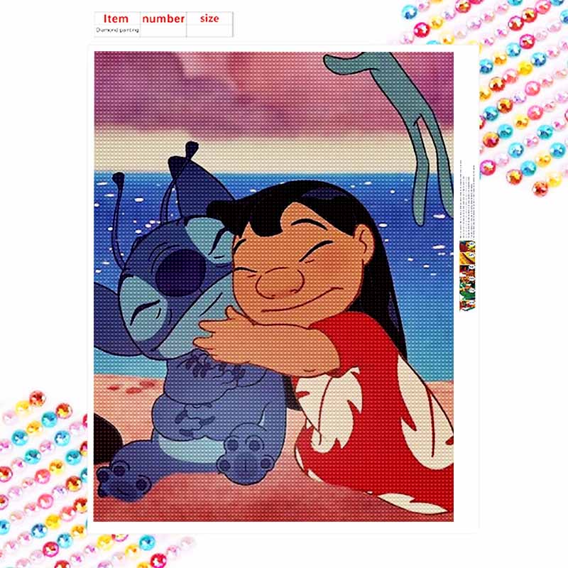 Disney Алмазная живопись 5D Сделай сам Стич и Лило Алмазное искусство Набор для алмазной живописи Подарок для взрослого/новичка Идея для дома