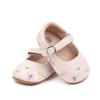 Baby Girl Princess Shoes High Quality Soft PU Embroidery Flower TPR Sole Anti-slip for Toddler Girl 0-12 Months 2023 New Fashion
