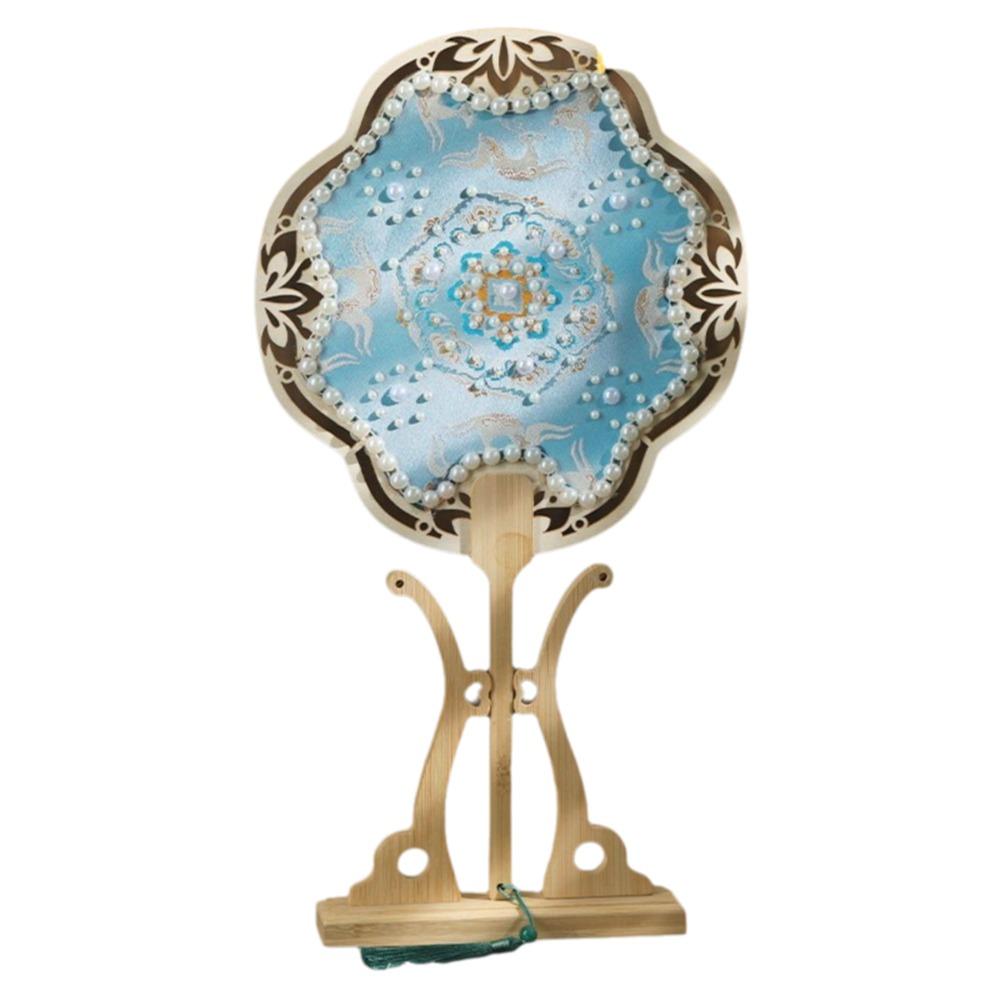 Chinese Style Handheld Fan Vintage Handmade Ancient Style Fan DIY Material Pack with Tassel Embroidery Fan Dance Performance