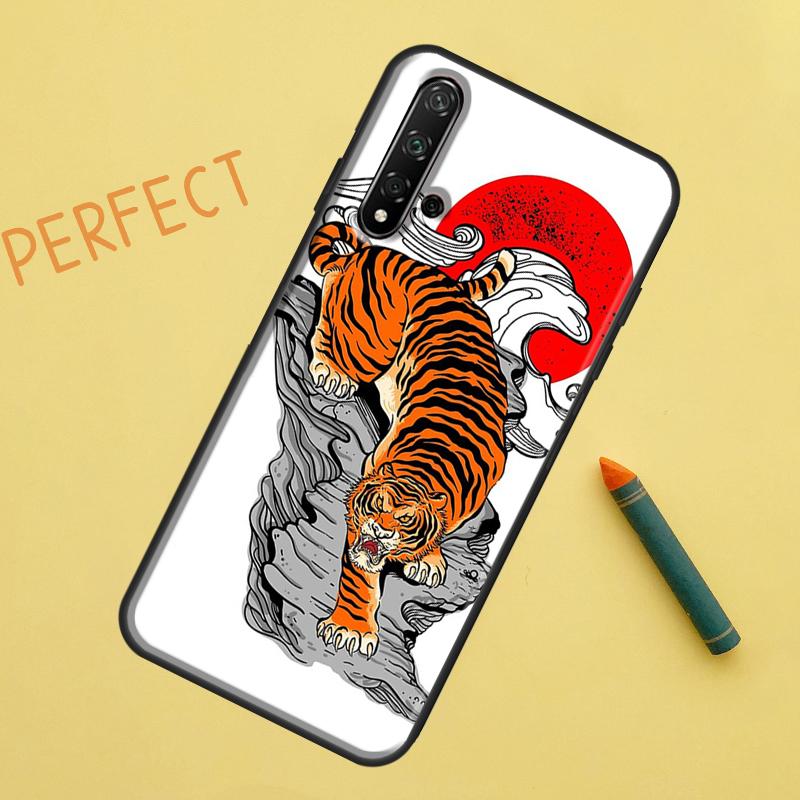 Тигр Красное Солнце Японское Искусство Для Huawei Nova 5T 9 10 SE 7i 8i 11i 12i Y60 Y61 Y70 Y72 Y73 Y90 Y91 P20 P30 P40 Lite Чехол