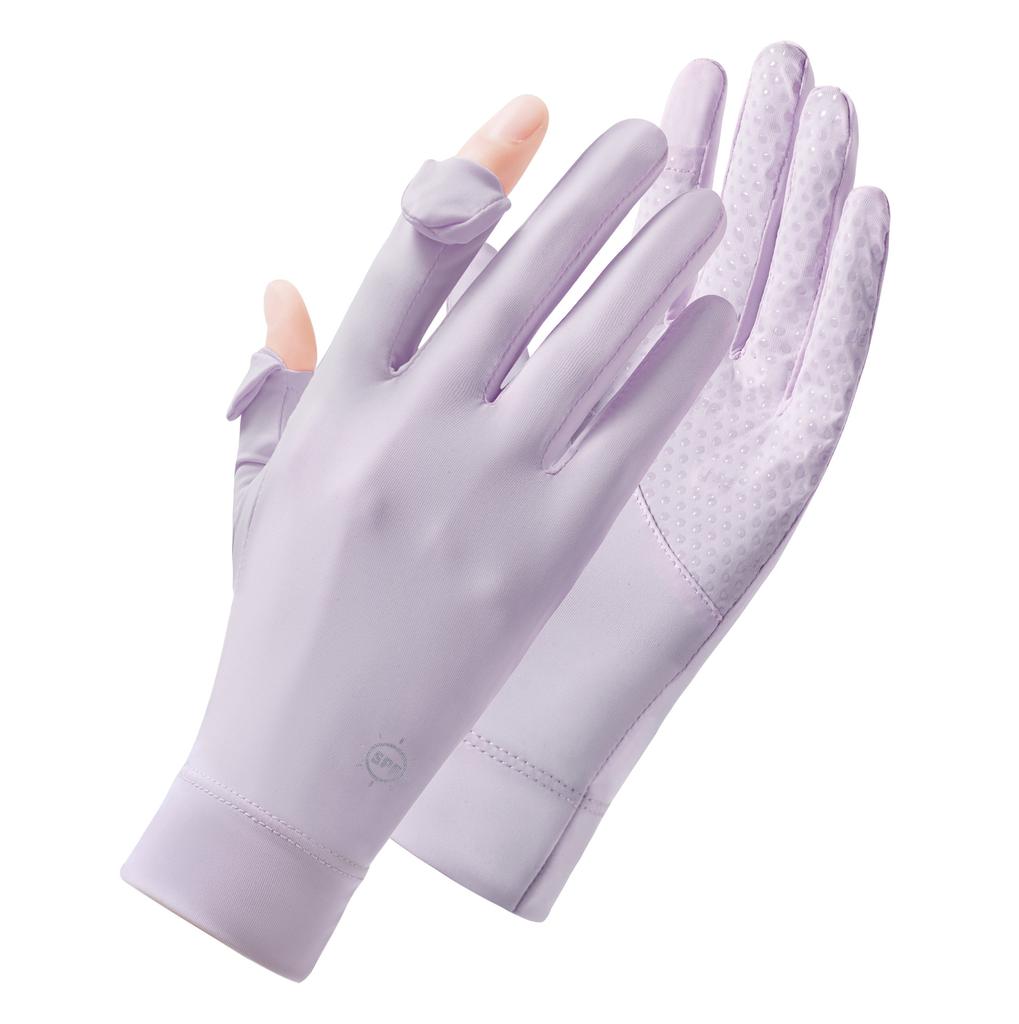 Sun Protection Gloves for Women Summer Coolness Outdoor Sun Protection Thin  Breathable  Anti Slip  Sports Cycling Ice Silk Finger Exposed Gloves