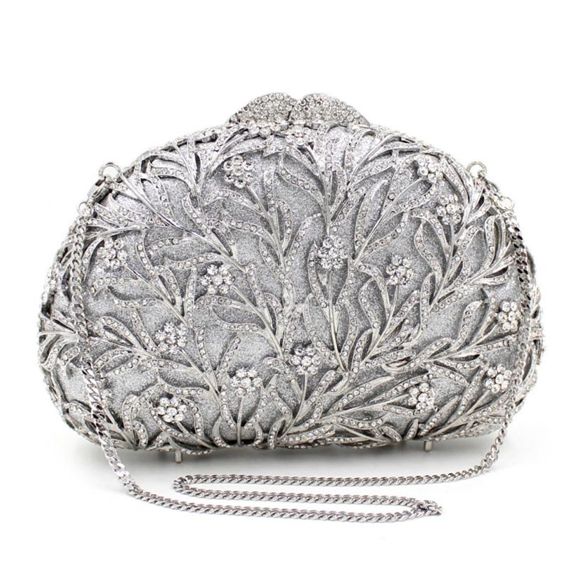 Sea Grass Evening Bag Crystal Clutches Blue Rhinestone Diamond Wedding Purses WHTUOHENG Party Cocktail Purses For Gala Gold Bag