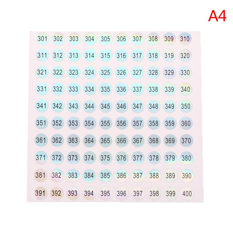 1-1000 Круглая водонепроницаемая наклейка с номером ногтя Цифровая этикетка Самоклеящиеся цифры ARI