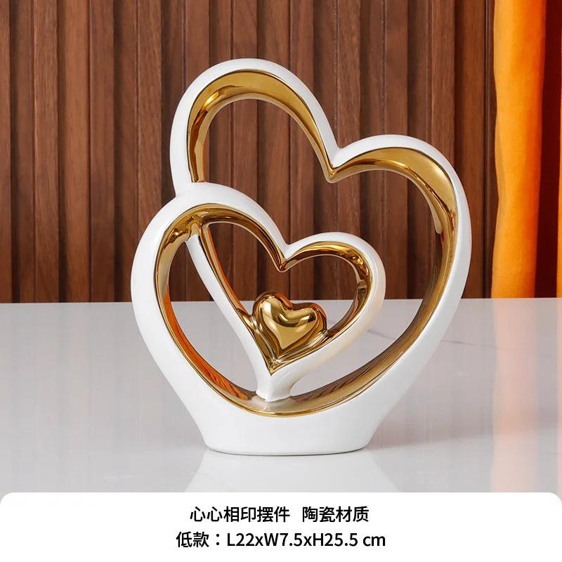Скандинавская романтическая атмосфера скульптура украшение керамическая любовная связь свет роскошь сочетание домашний День святого Валентина украшение