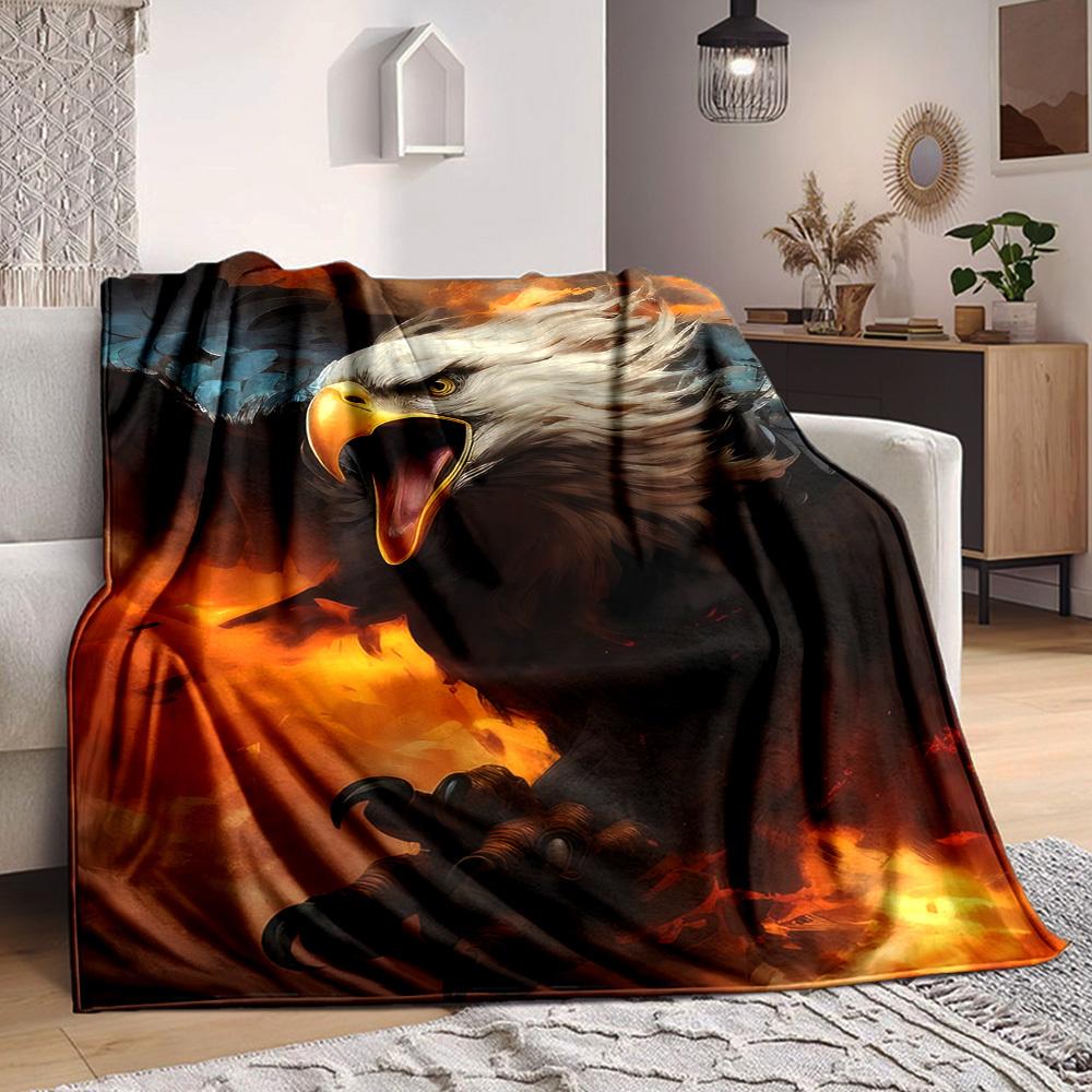 1pc Eagle, Fire Blanket Lightweight Blanket Throw Blanket For Sofa, Bed, Travel, Camping, Livingroom, Office, Couch, Chair yy251010050