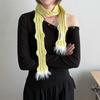 * Bubbling * Solid Color Coarse Needle Sausage Scarf Autumn And Winter Spice Girl Korean Niche Design Containing Wool Narrow Strips
