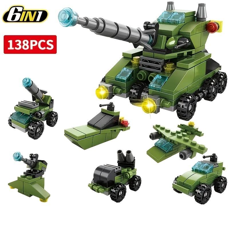 Мини-размер 6 в 1 строительные блоки DIY полицейская машина пожарная машина замок модель кирпичи детские развивающие игрушки подарки