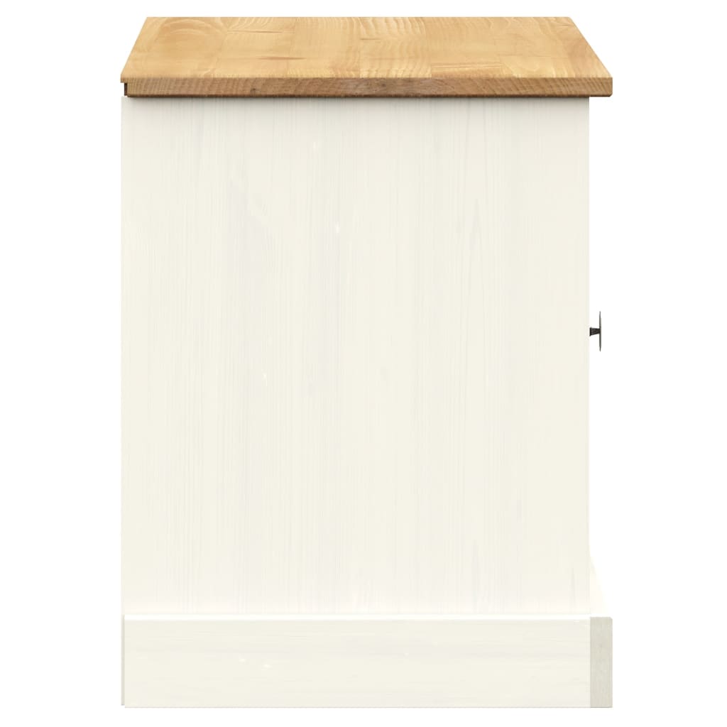 VIGO Shoe Bench White 106 x 35 x 45 cm Solid Pine Wood