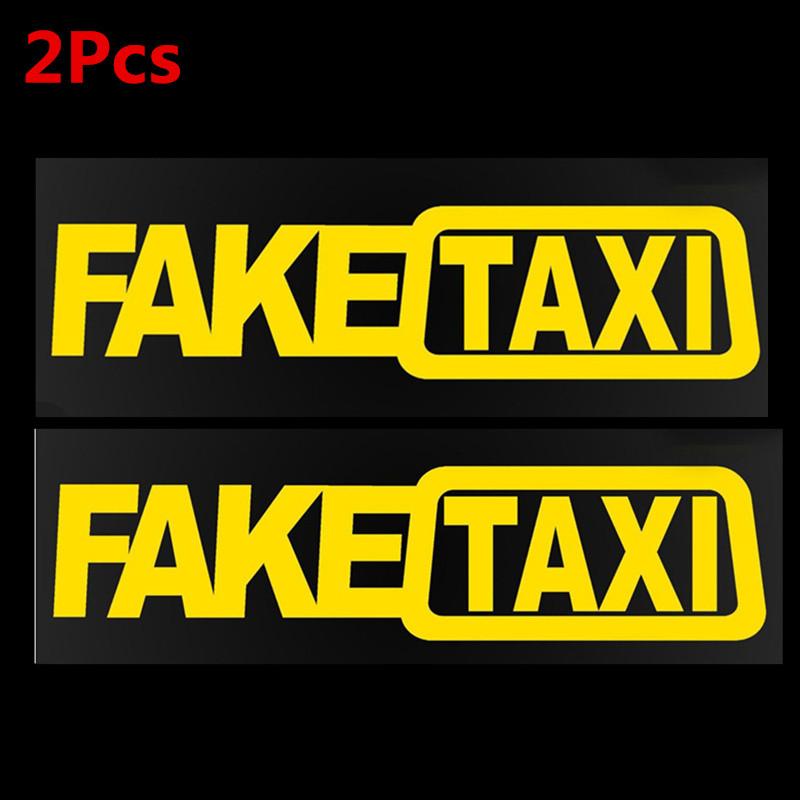 Смешная наклейка на машину FAKE TAXI, Декаль, Эмблема, Самоклеящаяся виниловая, Универсальная для BMW Ford Toyota VW Honda Kia Opel Kia SO1