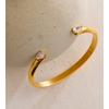 Yhpup Stainless Steel Cubic Zirconia Cuff Bracelet Bangle Gift Waterproof PVD Plated High Quality Stylish Jewelry Wholesale