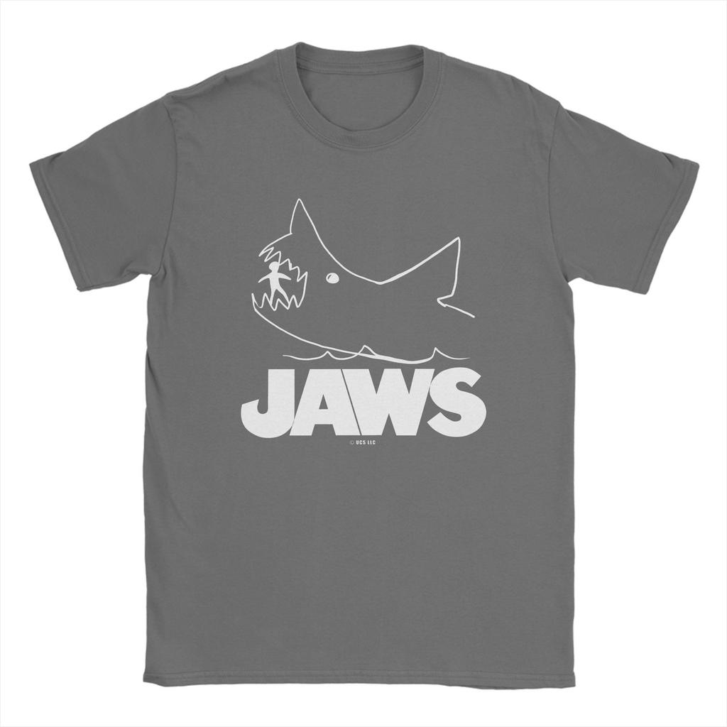Jaws Movie T Shirt Hip Hop T-Shirts Short-Sleeved Vintage Tops Summer 100% Cotton O Neck Plus Size 5XL Tees