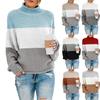 Autumn and Winter Long Sleeve Casual Plus Size Knitted Sweater Women Striped Turtleneck Pullover Sweaters Women Elegant Vintage Loose Knitwears 24956