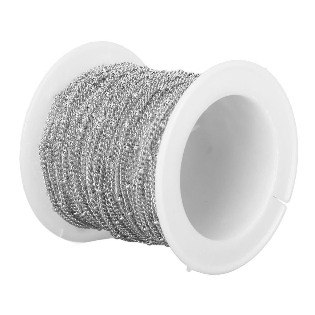 19,6 футов бисерная цепочка из нержавеющей стали для изготовления ювелирных изделий, сделай сам, звеньевая цепочка для ожерелья, браслета, браслета на ногу, стального цвета