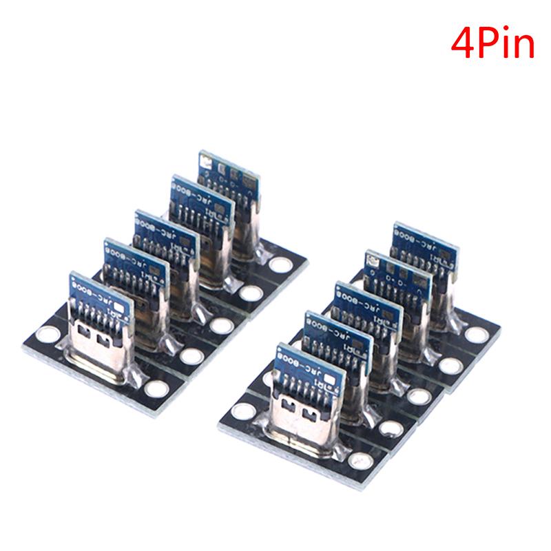 10pcs USB 3.1 Type C Socket With Screw Fixing Plate Type-C USB Jack 3.1 Type-C 2Pin 4Pin Female Connector Jack Charging Port