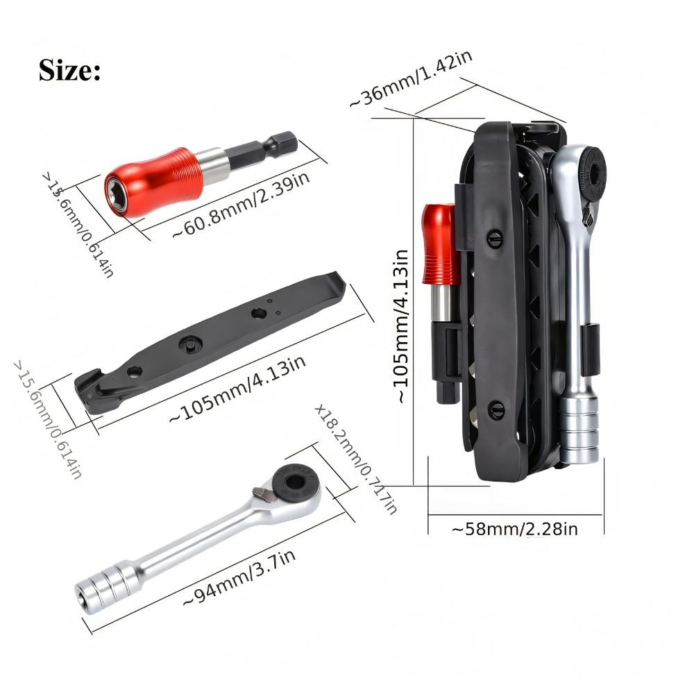 Набор велосипедных трещоточных ключей, Портативный велосипедный инструмент, Многофункциональный инструмент, Складной набор шестигранных ключей и отверток, Шестигранный ключ с рычагом для бортировки шин