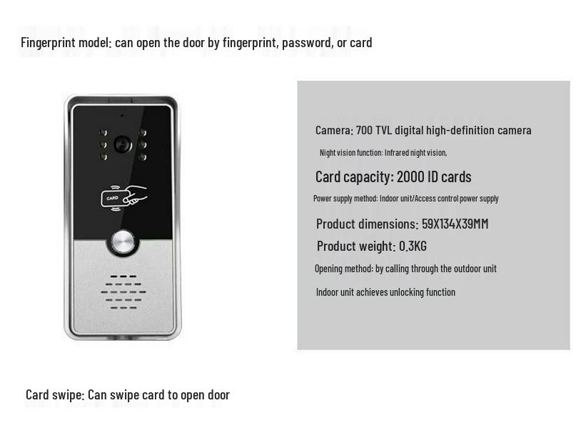 7-дюймовый HD проводной видеодомофон с дверным звонком для домашнего мониторинга и системы контроля доступа Smart Villa