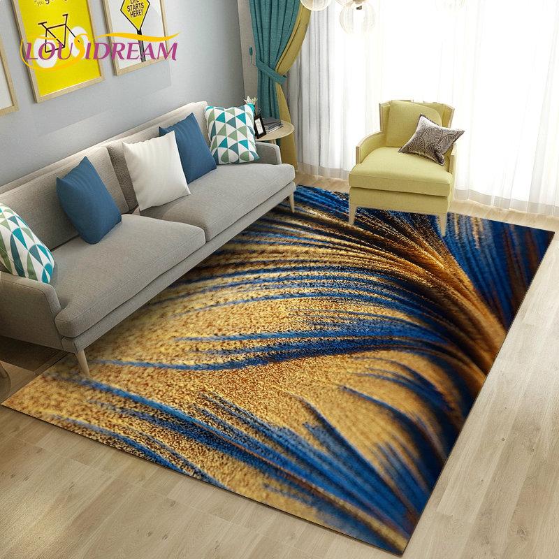 Большой ковер с скандинавской мраморной текстурой, черный золотой коврик, ковер для гостиной, спальни, дивана, коврик для двери, детский нескользящий напольный коврик