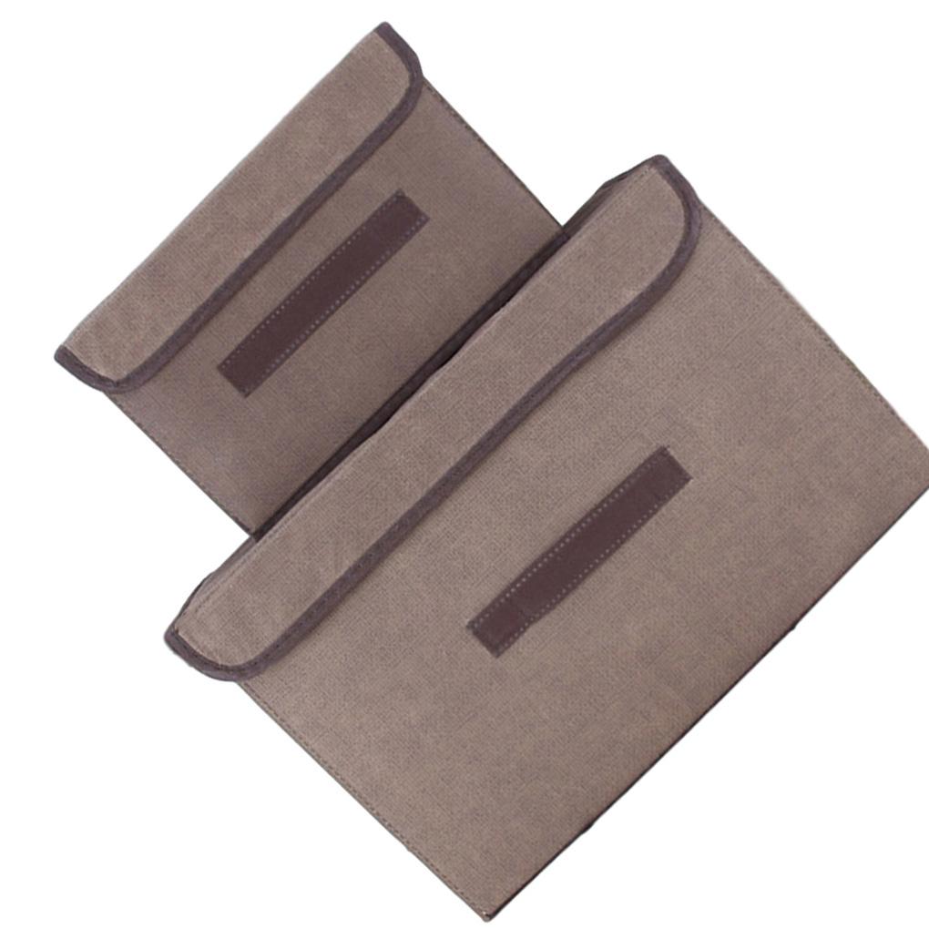 2 шт. складной ящик для хранения нетканый прямоугольный тканевый корзина для одежды игрушки контейнер с крышкой