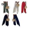 Women Pants Oversize Wide Leg Elastic Waist Casual Trousers Loose Fit Solid Color Thin Long Pants Daily Wear