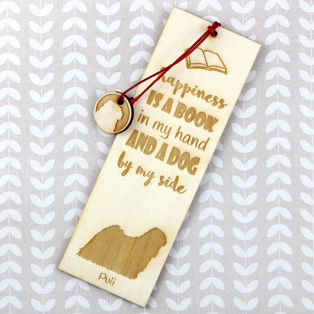 Puli, Hungarian Water Dog – Dog bookmark, personalized bookmark – Design 01 | Art-Dog