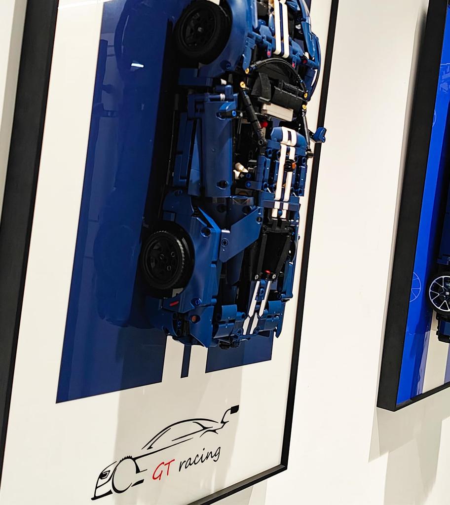 Display Wall Mount for LEGO Technic Ford GT 42154, Unique Decorative Metal Frame Display Wall Board for LEGO Car Wall Mount - Ideal Gift for LEGO