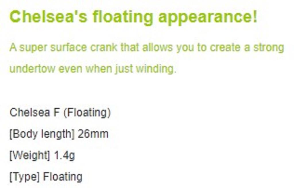 Rob Lure Chelsea 26 мм 1,4 грамма Плавающая приманка 07 (9634)