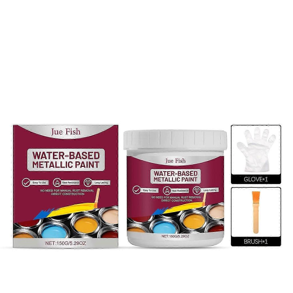 Black Water-Based Metallic Anti-Rust Paint with Brush - Eco-Friendly, Corrosion Resistant Automotive Coating