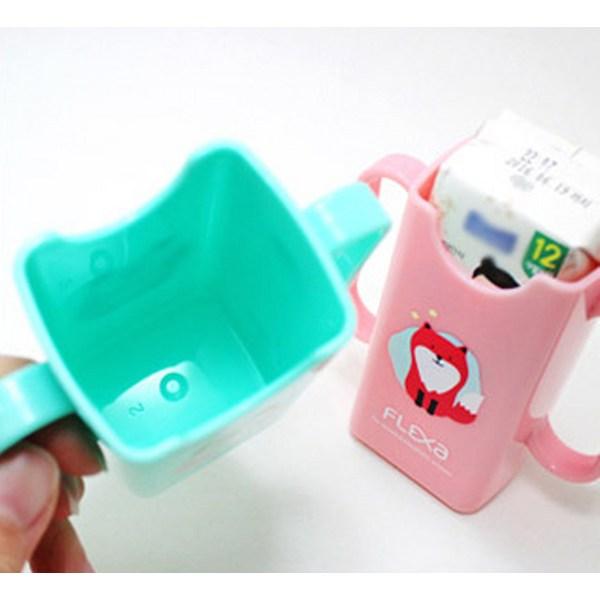 Flexa Milk Case Blue Lion + Mini Pack Mint + Cheese Case Mint Lion + Straw 60p, Mixed Colors, 1 Set