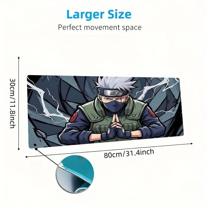 Kakashi Hatake Print Cushion Non-slip Laptop Tablet Big Mousepad XXL Mat Mini PC Playmat With Lock edge
