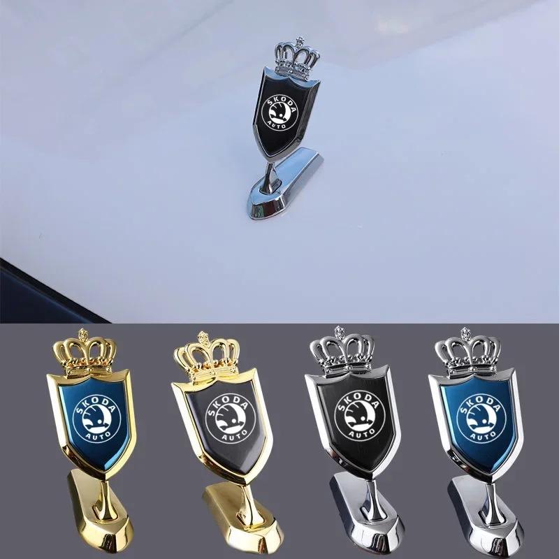 Car Exterior Front Hood Badge Sticker Emblem for Skoda Rapid Vision Roomster Superb 3 Fabia 1 2 Kodiaq Karoq Octavia A7 RS Yeti