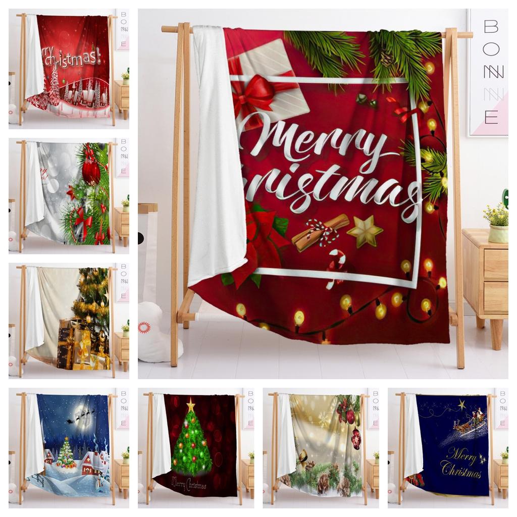 Flannel Blanket Christmas Day Blanket Blanket Digital Printing Universal In All Seasons