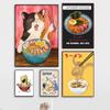 Ramen Cat Canvas Art Painting Japanese Food Noodles Posters and Prints Cats Animals Wall Pictures For Kitchen Restaurant Decor