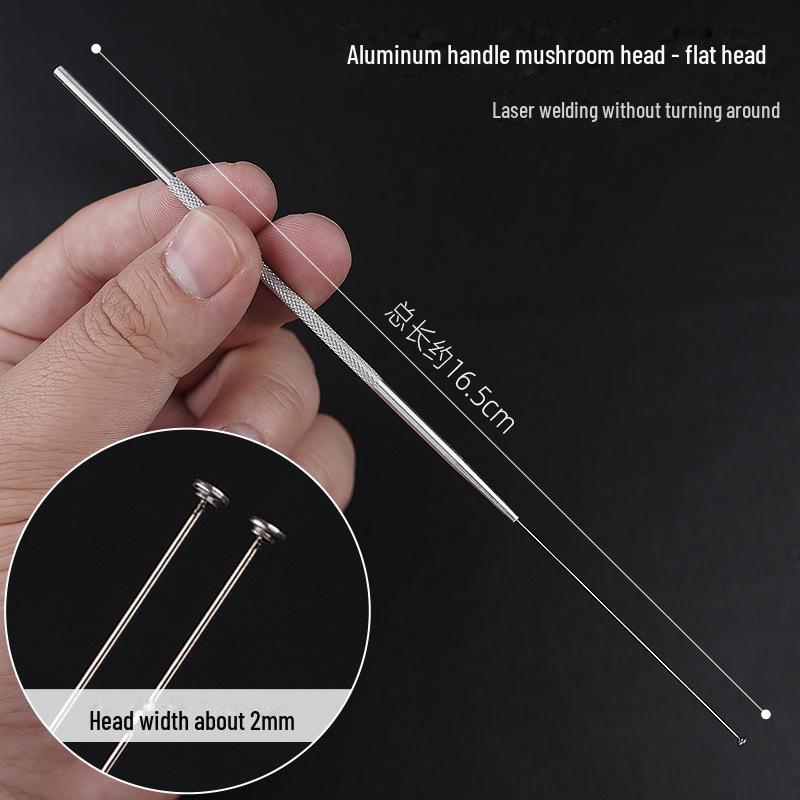 Набор инструментов для чистки ушей с алюминиевой ручкой: Большие и маленькие ложки-сверла, лопатка, ватная палочка, крючок для ушной серы, грибовидный сверло.