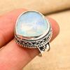 Heart Shape Milky Opal Gemstone Handmade 925 Sterling Silver Ring Vintage Jewelry For Gift