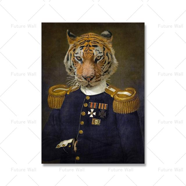 Stage Retro Portrait Poster Print Canvas Wall Art Renaissance Animal Head Living Room Decoration