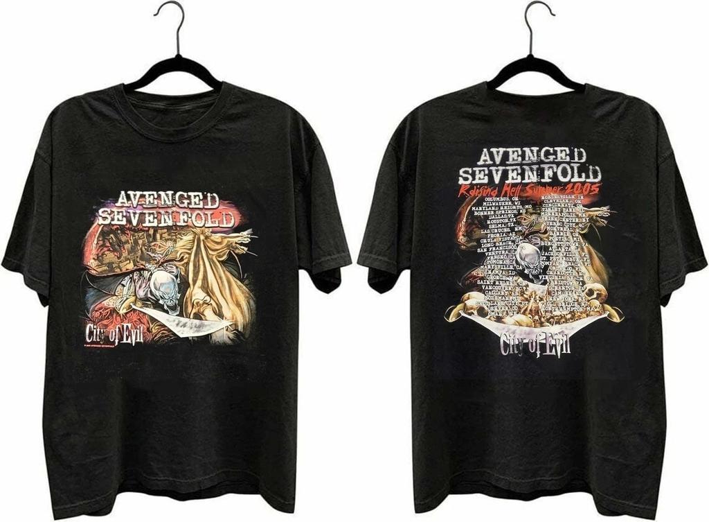 Vintage 2005 Avenged 1Sevenfold City Of Evil US Tour Shirt S-5XL Reprint