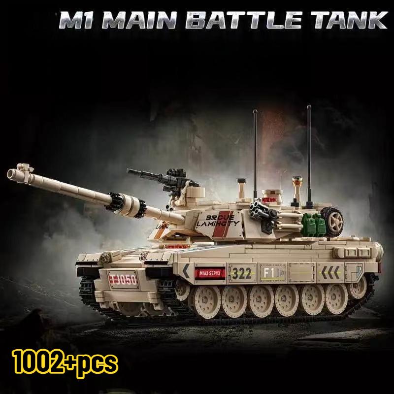 Military WW2 MOC Leopard 2A7 Army Main Battle Tank Soldiers Building Blocks Bricks M1 T90M Tank Kits For Kids Boys Gifts