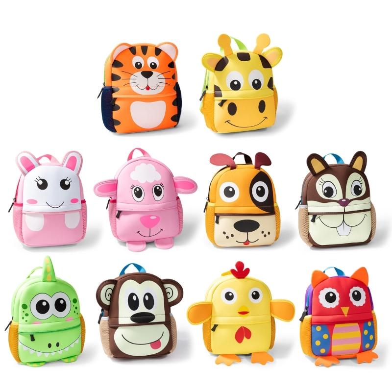 Cute Shoulder Bag for Child Student Tiger/Giraffe/Rabbit/Goat/Dog/Squirrel-Dinosaur/Monkey/Chicken-Owl Shaped Schoolbag