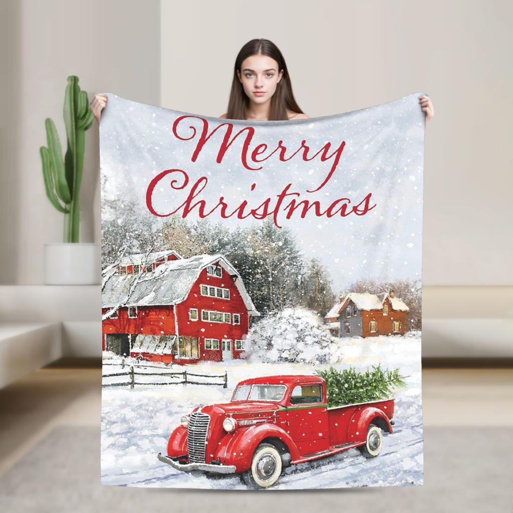 Рождественский плед для собаки и кошки флисовый весенне-осенний нордический с надписью "Счастливого Рождества" и "С Новым годом" тонкий плед для дома офиса покрывало