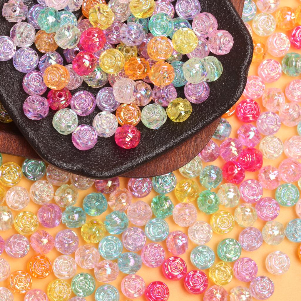 100 шт. 8 мм акриловые двухсторонние маленькие розовые бусины для ожерелья, серег, браслета, самодельный материал для бисероплетения